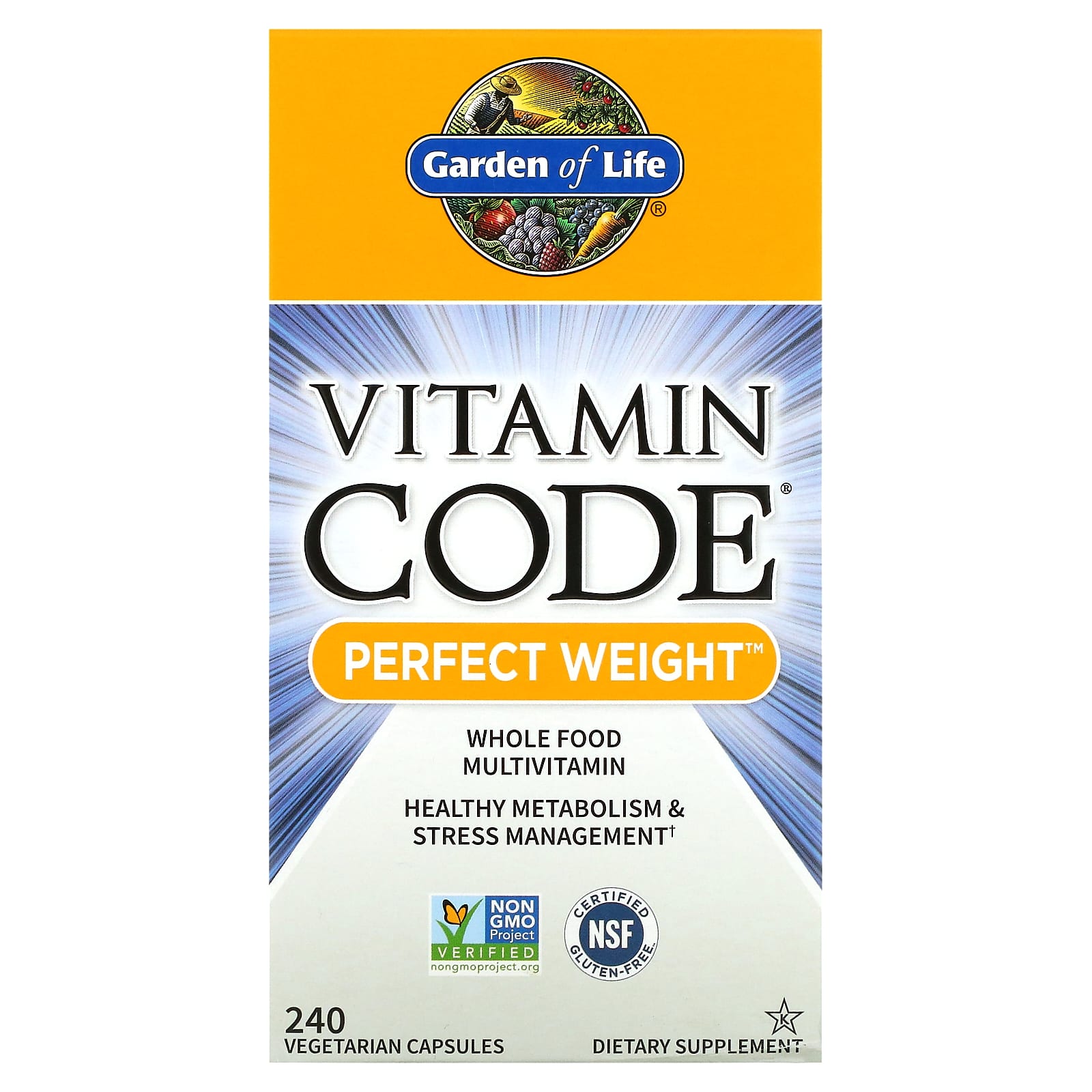 Garden of Life, Vitamin Code - Perfect Weight Multi, 240 Vegetarian Capsules UPC 658010114219 | HiLife Vitamins